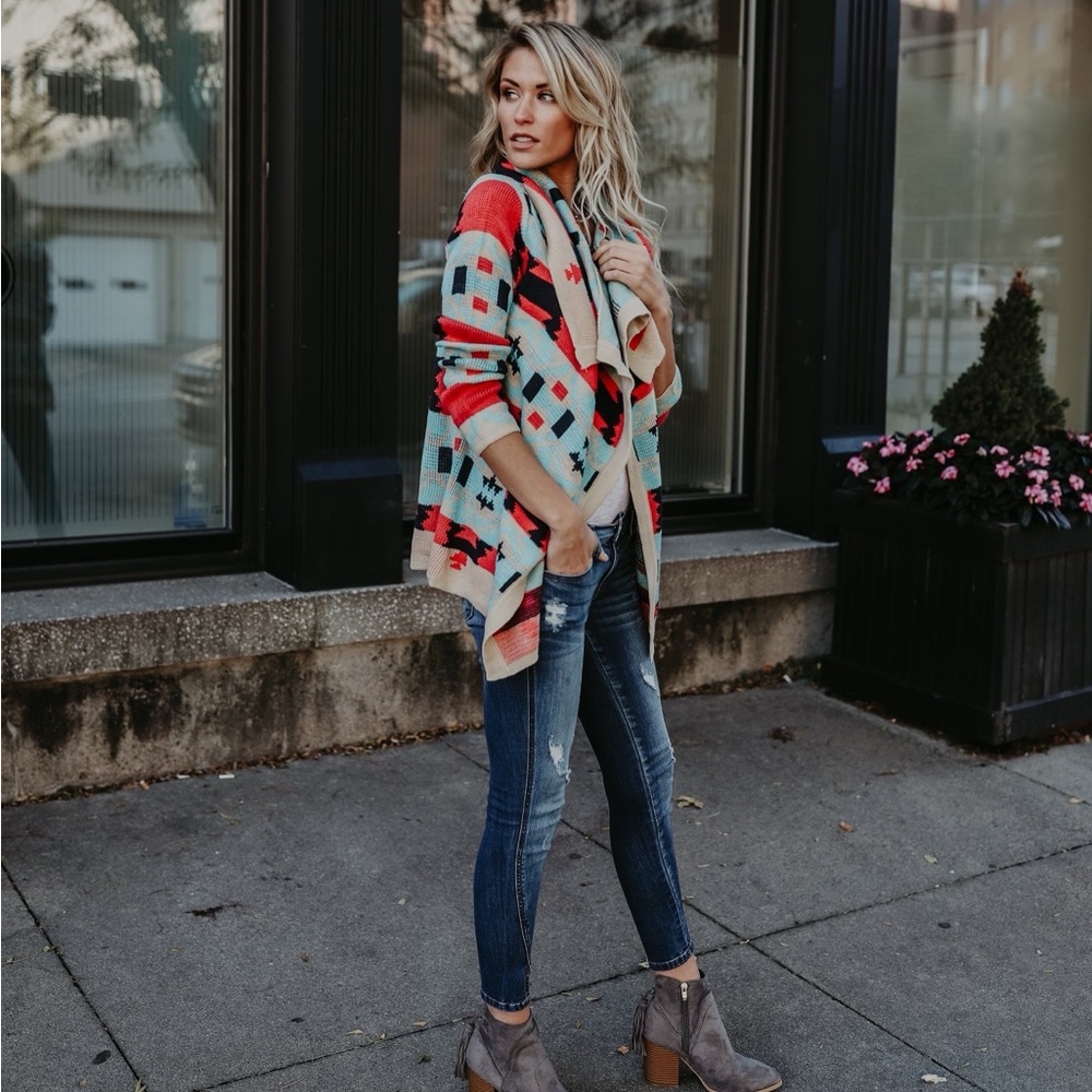 Aztec Open Front Cardigan - Picture 4 of 4